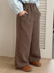 Dazy Kids Young Girl Fall Allover Print Pants