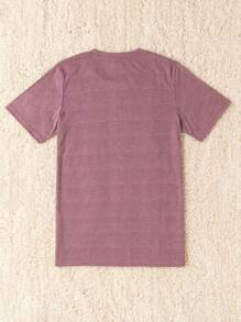 EMERY ROSE Western Element Leopard Print, Star, Letter Slogan Graphic Round Neck Short Sleeve Fashion Plus Size T-Shirt - Red Violet - View 2