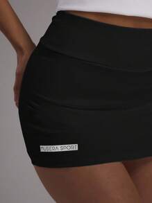 Musera Sport Minifalda deportiva de ajuste ceñido con dobladillo dividido, para pádel, raquetbol, pickleball, tenis, gimnasio y fitness