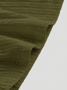 SHEIN MOD 橄榄绿简约百搭浪漫女装 - 軍綠色 - 查看 4