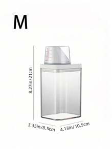 SHEIN 1 个容器 I 塑料洗衣粉分配器，适用于液体或粉末，不易破碎的洗涤剂收纳盒（可容纳 24/37/50/65 盎司） - 無色 - 查看 13