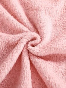 Genkimix Kids Girls' Solid Pink Minimalist Robe, Autumn/Winter Sleepwear Girls Bathrobe Plush Robe Fall - Pink - View 6