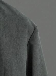 Manfinity Homme 2pcs Men's Casual Solid Color Shirt And Pants Grey 2-Piece Leisure Set, Long Sleeve Shirt And Pants, Old Money Style,Fall Clothes, Cozy Outfits