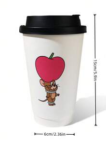 TOM & JERRY X SHEIN Mouse Print Paper Cup, Cartoon Design Party Cup - Multicolor - View 3