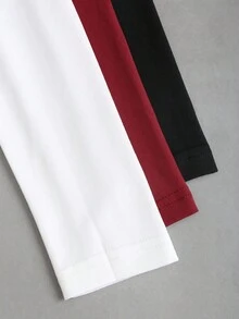 Sweetra 女士新款不对称领口腰部褶饰修身T恤套装，适合日常通勤，春秋季 - 彩色 - 查看 8