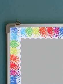 1 قطعة حافة لوحة نشرة سوداء، 32.8 قدم من الحواف المموجة السوداء لوحة النشرة، السبورة البيضاء، لوحة الفلين، الخزانة، ديكور الغرفة، ديكور المكتب، وديكور الفصل الدراسي للعودة إلى المدرسة - متعدد الألوان - مشاهدة 7