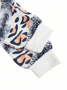 SHEIN LUNE 豹紋和心形印花落肩袖運動衫 - 彩色 - 查看 6