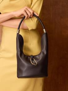 MOTF PREMIUM Lederhandtasche mit Schnalle für die Schulter