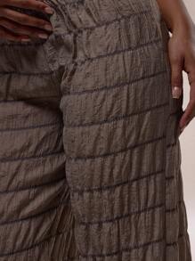 MUSERA Rynkad, texturerad rak benbyxa Sommar 90-tals Boho Elegant Högtid Thanksgiving Casual - Brun - Visa 6
