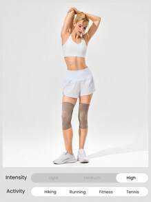 GLOWMODE Sweat-Wicking Compressed Knee Sleeve Fall Winter - Khaki - View 7