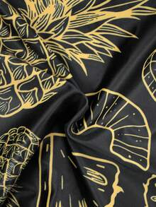 Manfinity Swimmode Men's Tropical Print Drawstring Waist Swim Trunks - Multicolor - View 5