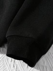 EMERY ROSE Women's Fashion Sweatshirt 'GAME DAY' Slogan Letters Pattern Printed Round Neck Sweatshirt Pullover Fall - Black - View 3