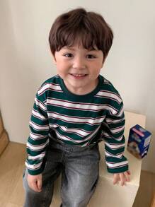 Hapijoa Baby Boys' Striped Casual Long Sleeve Top, Spring/Autumn,Toddler Fall Clothes