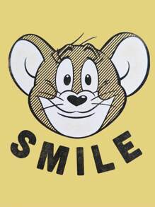 TOM & JERRY X SHEIN Cartoon Pattern A5 Hardcover Notebook - Blank Cartoon Journal For School, Office & Gifts - Yellow - View 5