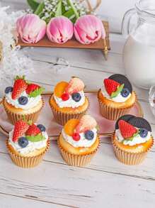 1pc/3pcs/6pcs Realistic Cupcake Decorations - Perfect For Parties, Festive TableSettings, And Celebratory Occasions -, Reusable, And Easy ToClean - Multicolor - View 12