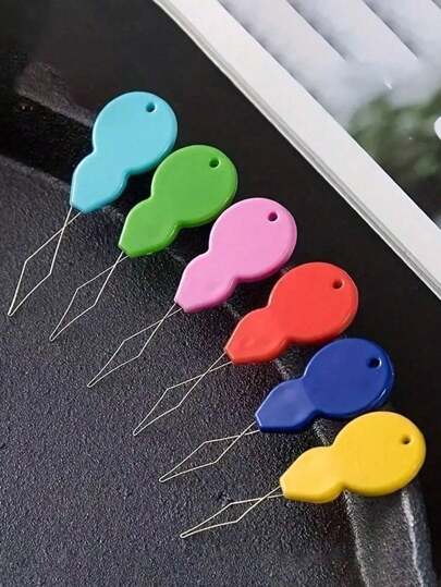 2/5/10 piezas Enhebrador de agujas de plástico, herramienta de enhebrado de agujas a mano para costura, manualidades, tejido, acolchado, arte DIY, color aleatorio