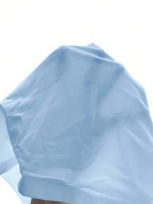 SHEIN PETITE Áo ba lỗ hở ngực bó sát cổ tròn thoáng khí cơ bản màu trắng dành cho nữ - Màu xanh nhạt - Xem 9