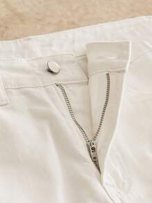 Manfinity NXTstreet 男士休闲涂鸦花卉印花中腰牛仔裤 - 白色 - 查看 4