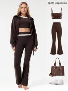 GLOWMODE Chaqueta con cremallera, cuello ancho, cordón ajustable y tela suave y transpirable de modal para días relajados, uso diario y casual