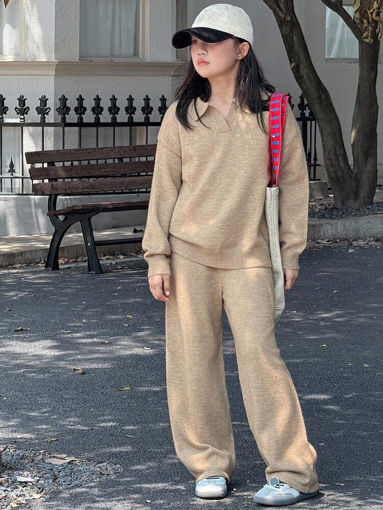 Tween Girls Knitted Sweater Set, Autumn