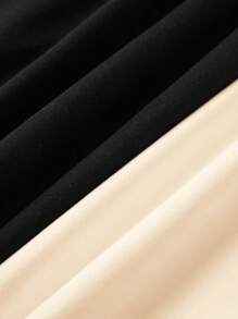 SHEIN BASICS Bộ 2 bộ đồ liền thân dệt kim cổ tròn tay dài màu trơn đơn giản dành cho nữ - Nhiều màu - Xem 5