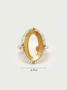 Opalesca 1 chiếc nhẫn ngọc trai/xà cừ, có vân, ánh kim/cảm giác kim loại, đính hạt, thanh lịch, dễ thương, sang trọng, thích hợp cho đám cưới, lễ hội, kỳ nghỉ, cắm trại, phong cách Y2K/Dành cho mẹ/phụ nữ/bé gái/Mùa thu/Mùa đông/Lễ hội/Kỳ nghỉ/Nghỉ mát/Phong cách cổ điển/Halloween, Dành cho mẹ/phụ nữ/bé gái/mẹ, Mùa thu/Mùa đông, Trang phục, Phong cách cổ điển, Cao cấp, Ngọc trai, Thanh lịch, Phong cách cổ tích/Tiên nữ - Vàng - Xem 7