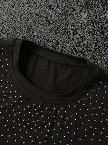 Manfinity Dauomo Maglietta da uomo, processo di foratura a caldo, girocollo, manica corta, colore tinta unita casual, nuova collezione primavera/estate 2025, rave