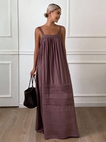 DAZY Women's Loose Midi Slip Dress, Summer - Mauve Purple - View 5