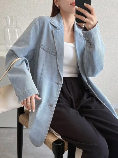 FRIFUL 女士休闲宽松牛仔夹克