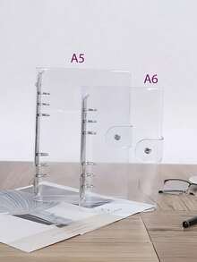 SHEIN 1 创意账本，PVC，触感活页本，笔记透明笔记本外壳 - 無色 - 查看 17