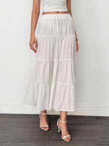 SHEIN Tall Damen Lässig Resort mehrschichtiger Kuchen-Stil Rock, geeignet für Sommer, Urlaub