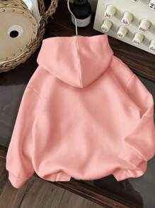 SHEIN Leap Crew Tween Girl Casual Long Sleeve Hooded Thick Sweatshirt, Suitable For Autumn/Winter Fall