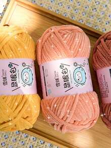 1 Roll, 57m/50g Lurex & Chenille Eyelash Yarn, Suitable For DIY Scarves, Blankets, Dolls And Other Knitting Projects, 100% Polyester - Multicolor - View 11