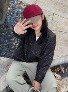 Dazy Kids 女童满身印花夹克，秋装 - 藏蓝色 - 查看 3