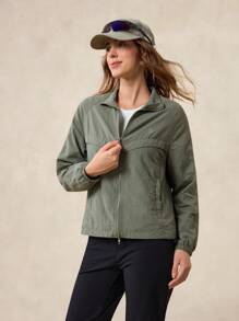 OutZeal Women Water-Resistant Stand Collar Zip Pocket Outdoor Jacket Hiking Camping