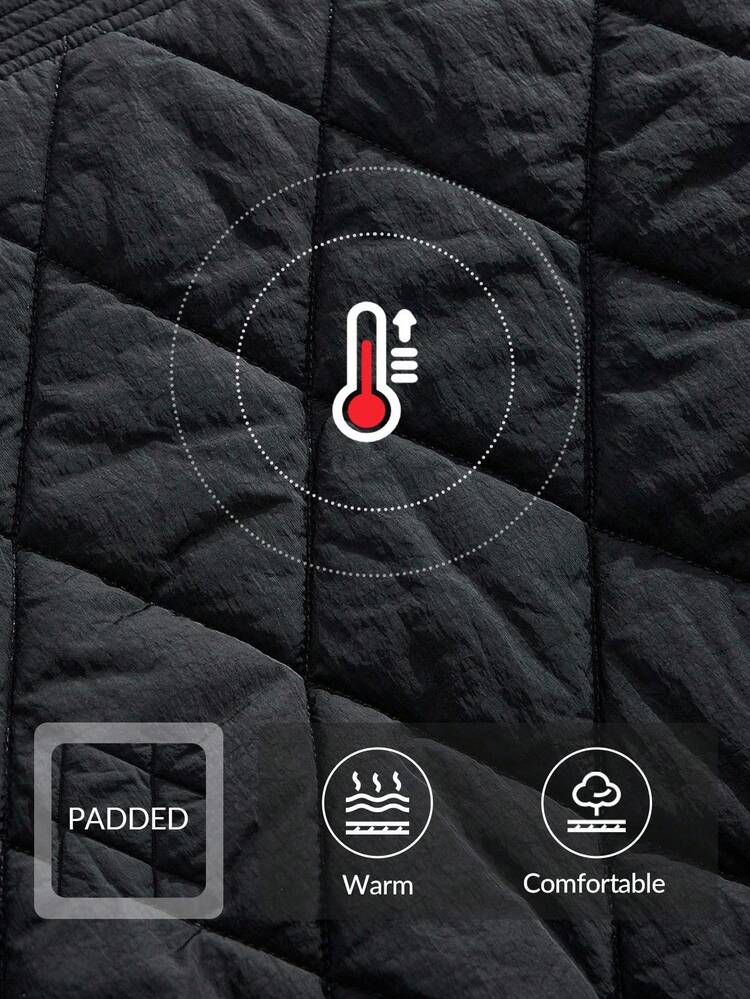 Women's Elegant Black Short Padded Coat With Exquisite Embroidered Beaded Trim, Suitable For Autumn, Winter, Going Out, Formal, Party, Chic, New Year, Christmas, Work, Graduation