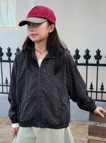 Dazy Kids 女童满身印花夹克，秋装 - 藏蓝色 - 查看 6