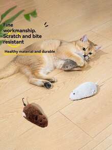 1pc Cat Toys Tease Cats And Mice Plush Simulation Self-Hilarity To Relieve Boredom And Eliminate Kittens Teasing Cat Pet Supplies