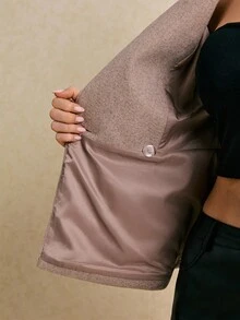 Poéselle Áo khoác hai nút màu nâu xám, Áo khoác quấn nữ, Áo khoác tay bồng, Áo khoác peplum, Áo khoác mùa thu tối giản, Áo khoác Capsule Wardrobe, Áo khoác màu nâu xám, May đo điêu khắc, Trang phục cơ bản nâng cao, Áo khoác ngoài thường ngày tay dài trễ vai màu trơn dành cho nữ, Đơn giản và thời trang, Phong cách cổ điển, Thích hợp mặc hàng ngày, Đi chơi, Đi làm, Ngày lễ, Ở nhà và các dịp khác, Mùa thu/Đông - Màu Khaki - Xem 8