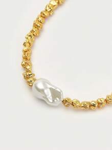 Opalesca 1pc Casual, Work, Elegant, Luxury, Cute, Wedding, Sexy, Vacation, Party Pearl/Mother Of Pearl, Metallic, Beaded, Textured Necklace, Y2K/For Mom/Women/Girl/Fall/Autumn/Winter/Festival/Holiday/Vacation/Old Money/Halloween,For Mom/Women/Girl/Mother,Fall/Autumn/Winter,Outfits,Charm Necklace,Old Money,Premium,Pearl,Elegant,Fairycore/Fairy