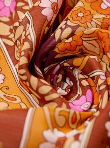 Wildy 秋季新品浪漫波西米亚印花长袖短裙秋装乡村演唱会服装返校节西部服装女式波西米亚风女装乡村服装女式度假服装度假服装女式外出上衣女式西部服装狂欢服装度假两件套 - 彩色 - 查看 6