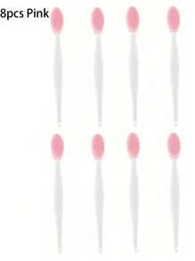 2/4/8pcs Silicone Face Brushes, Double-Sided Blackhead Brushes, Silicone Nose Brush, Lip Cleansing Brush