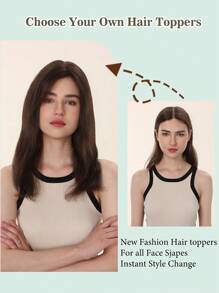Hair Toppers For Women Real Human Hair, 10 Inch 360° 3D Upgrade Middle Part Toppers For Women With Thinning Hair - SNatural - View 8