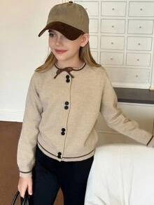 DAZY Tween Girls Cardigan Fall/Winter - Apricot - View 4