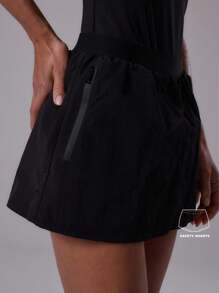 Musera Sport 拉链侧边 A 字迷你裙，活力健身，夏季 Padel 俱乐部健身