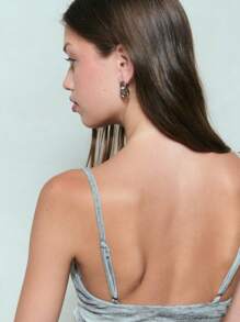 TypaGal Damska sukienka mini z wycięciami na ramiączkach, w stylu wakacyjnym - Szary - Zobacz 5