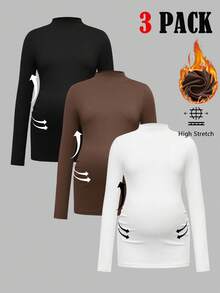 Modmama 秋装，秋季服装，孕妇装 秋季服装 孕妇装 休闲纯色立领修身T恤 孕妇衬衫 孕妇衬衫 长袖孕妇上衣 弹力孕妇衬衫 长袖孕妇衬衫 - 彩色 - 查看 14