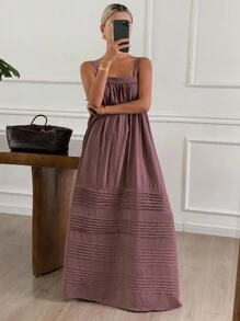 DAZY Women's Loose Midi Slip Dress, Summer - Mauve Purple - View 4