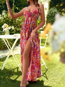 KARISMINA 滿版印花吊帶連衣裙 - 彩色 - 查看 4