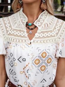 LanaWest Women's Printed Loose Babydoll Dress, Casual Country Style For Daily Wear